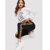 Leopard Side Stripe  Leggings