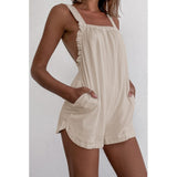 Backless Loose Beach Romper Shorts
