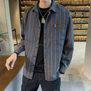 Loose Pockets Striped Dress Shirt