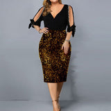 Plus Size Beaded Evening Dress
