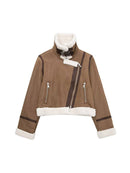 Vintage Lamb Fur Faux Leather Jacket