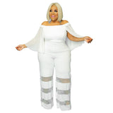 Plus Size Elegant Mesh Romper