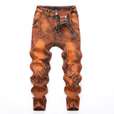 Orange Stretch Slim Fit Jeans