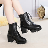 Genuine Leather Wool Boots