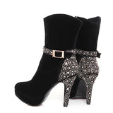 Buckle Rhinestone Boots