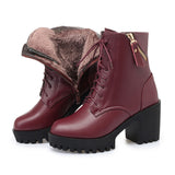 Genuine Leather Wool Boots