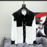 Splice Contrast  Dress Shirt