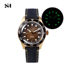 Jeans Strap Wood Grain Watch
