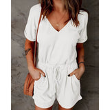Casual Jogger Drawstring Romper Shorts