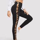 Leopard Side Stripe  Leggings