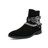 Suede Buckle Strap Classic Boots