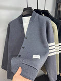 Simple Stripe Arm Cardigan Sweater