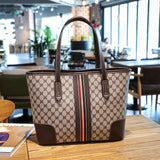 Stripe Leather Hnadbag