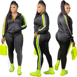 Plus Size Zip Top Sweat Suit