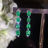 Natural Emerald Earrings Drop Earrings