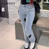 Cross Printed Jeans