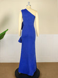 Shiny Gown Glitter Big Ruffle Dress