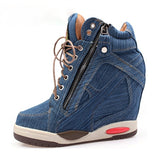 Platform Zipper Wedge Sneakers