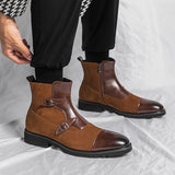 Zipper Square Toe  Short Boots