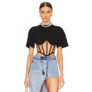 Crewneck Short Sleeve Fishbone Top