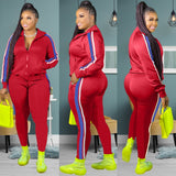 Plus Size Zip Top Sweat Suit