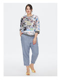 Plus size Anime graphic Top