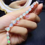 White Fire Opal Stone Link Bracelet