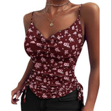 Drawstring Spaghetti Strap Tank Top
