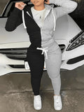 Two Tone Hoodie Sweat Suit
