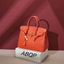 Luxury Genuine Leather Lock Handbag
