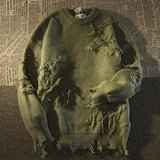 Retro Ripped Fringed Sweater