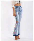 Side Flowers Stretch Sim-fit Jeans