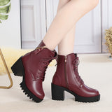 Genuine Leather Wool Boots