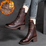 Lace Up Zipper Boots