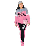 Multi Color Thick Pink Hooded Sweat Suit