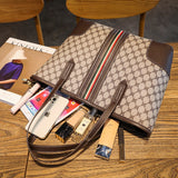 Stripe Leather Hnadbag