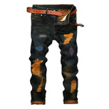 Distressed Color Thread Jeans