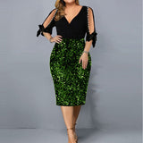Plus Size Beaded Evening Dress