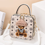 Retro Leather Teddy Bear Clutch