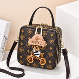 Retro Leather Teddy Bear Clutch