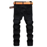 Black Zipper Straight Jeans