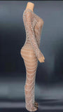Full Rhinestones Long Sleeves Dress