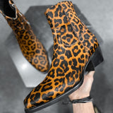 Leopard Genuine Leather Boots