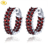 Natural Red Garnet Clip Earring