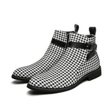 Plaid Buckle Strap Boots