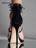 Chain Open Toe Stiletto Heels