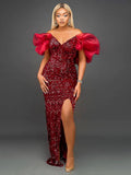 Flare Sleeve Luxury Dress