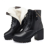 Genuine Leather Wool Boots