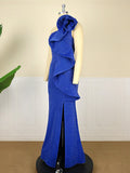 Shiny Gown Glitter Big Ruffle Dress