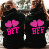 BFF Pink Hearts Sweater Hoodie